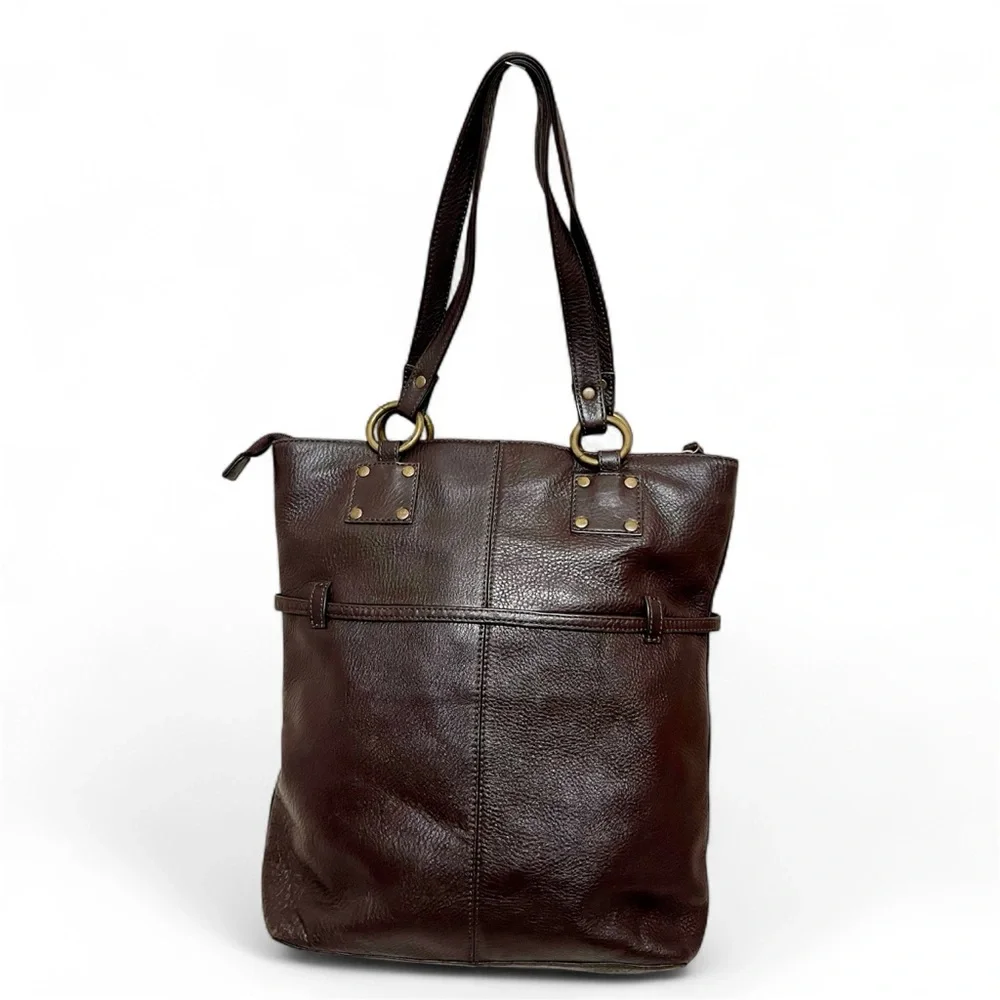 Hobo International Brown Leather Purse tote bag with brass hardware - Picture 3 of 13